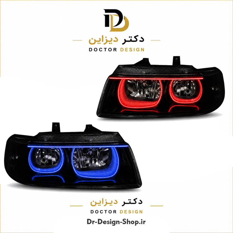 چراغ جلو اسپرت سمند مدل 3D U Plus برند مدرن | بسته 2 عددی