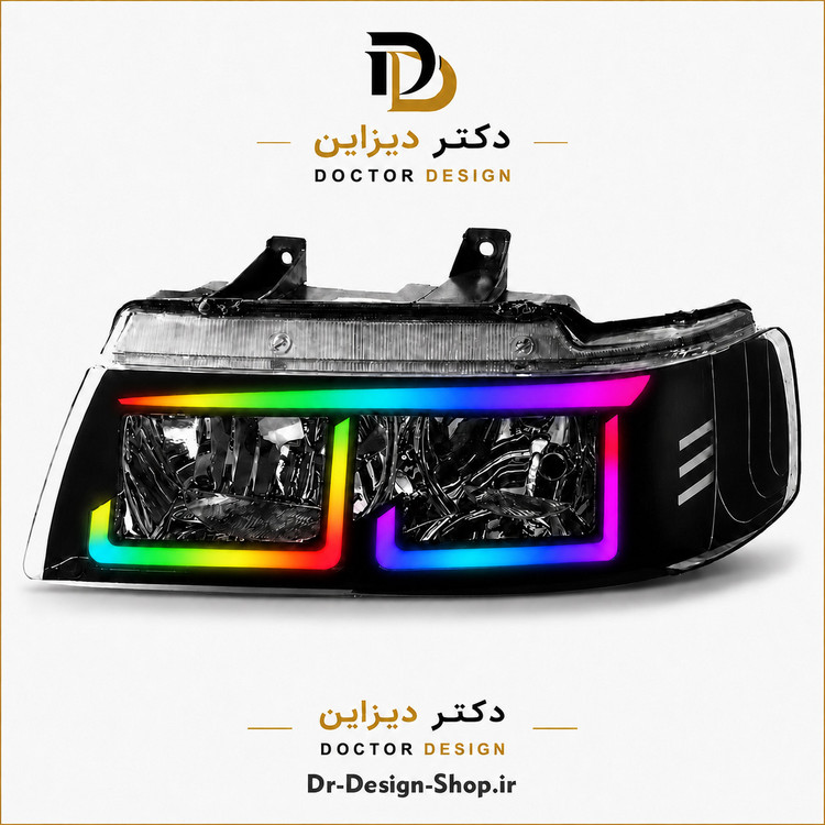 چراغ جلو اسپرت سمند مدل L برند مدرن | بسته 2 عددی