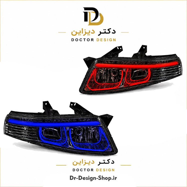 چراغ جلو اسپرت سمند سورن مدل 3D U برند مدرن | بسته 2 عددی