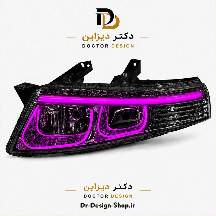 چراغ جلو اسپرت سمند سورن مدل 3D U برند مدرن | بسته 2 عددی