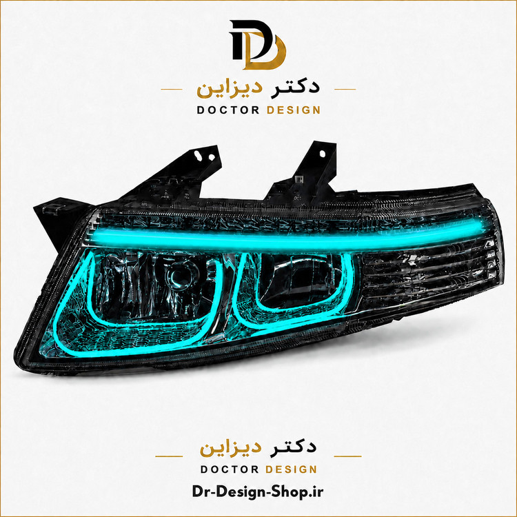 چراغ جلو اسپرت سمند سورن مدل 3D U برند مدرن | بسته 2 عددی
