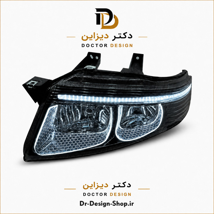 چراغ جلو اسپرت سمند سورن مدل 3D U برند مدرن | بسته 2 عددی