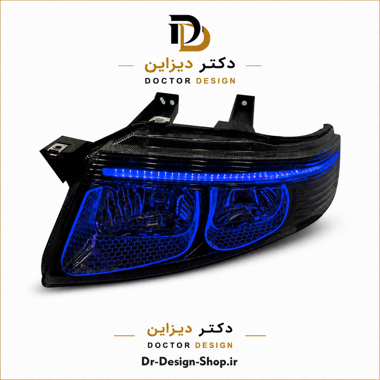 چراغ جلو اسپرت سمند سورن مدل 3D U برند مدرن | بسته 2 عددی