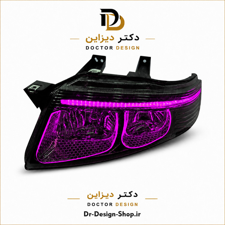چراغ جلو اسپرت سمند سورن مدل 3D U برند مدرن | بسته 2 عددی
