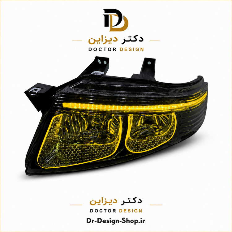 چراغ جلو اسپرت سمند سورن مدل 3D U برند مدرن | بسته 2 عددی