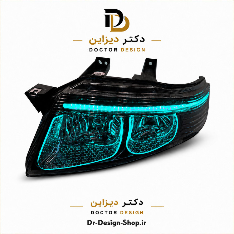 چراغ جلو اسپرت سمند سورن مدل 3D U برند مدرن | بسته 2 عددی