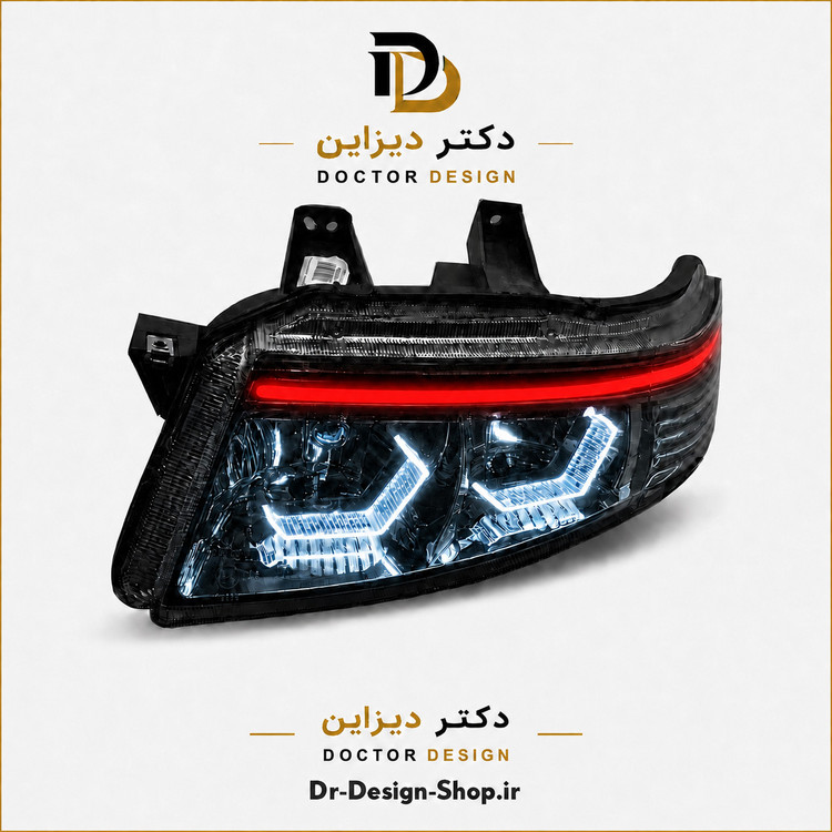 چراغ جلو اسپرت سمند سورن مدل 3D Hexa دو حالته برند مدرن | بسته 2 عددی
