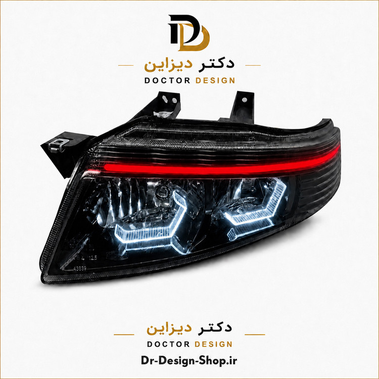 چراغ جلو اسپرت سمند سورن مدل 3D Hexa دو حالته برند مدرن | بسته 2 عددی