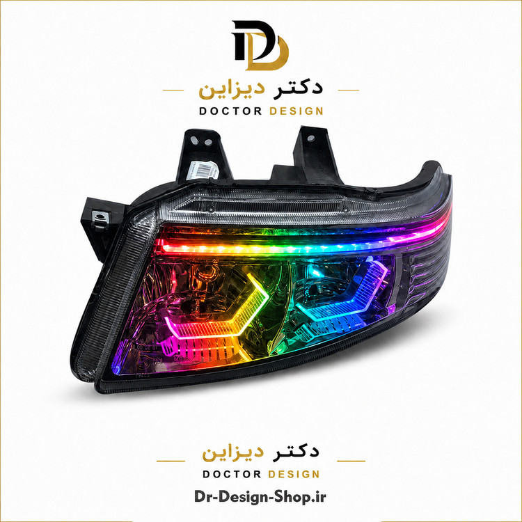 چراغ جلو اسپرت سمند سورن مدل 3D Hexa دو حالته برند مدرن | بسته 2 عددی
