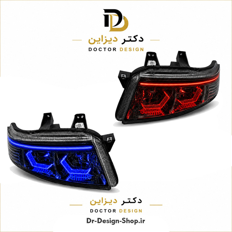 چراغ جلو اسپرت سمند سورن مدل 3D Hexa دو حالته برند مدرن | بسته 2 عددی