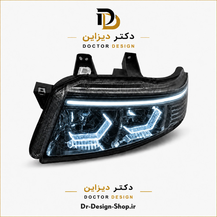 چراغ جلو اسپرت سمند سورن مدل 3D Hexa دو حالته برند مدرن | بسته 2 عددی