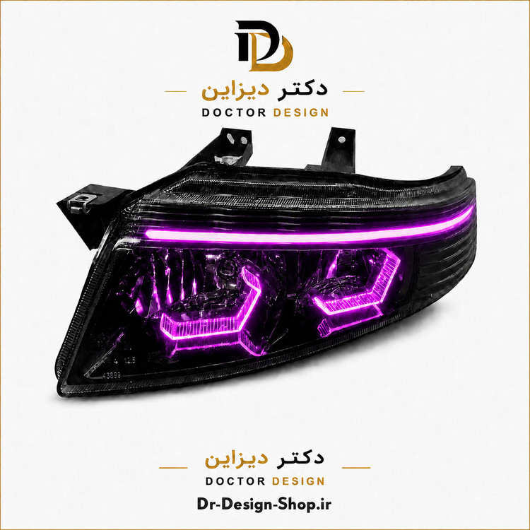 چراغ جلو اسپرت سمند سورن مدل 3D Hexa دو حالته برند مدرن | بسته 2 عددی
