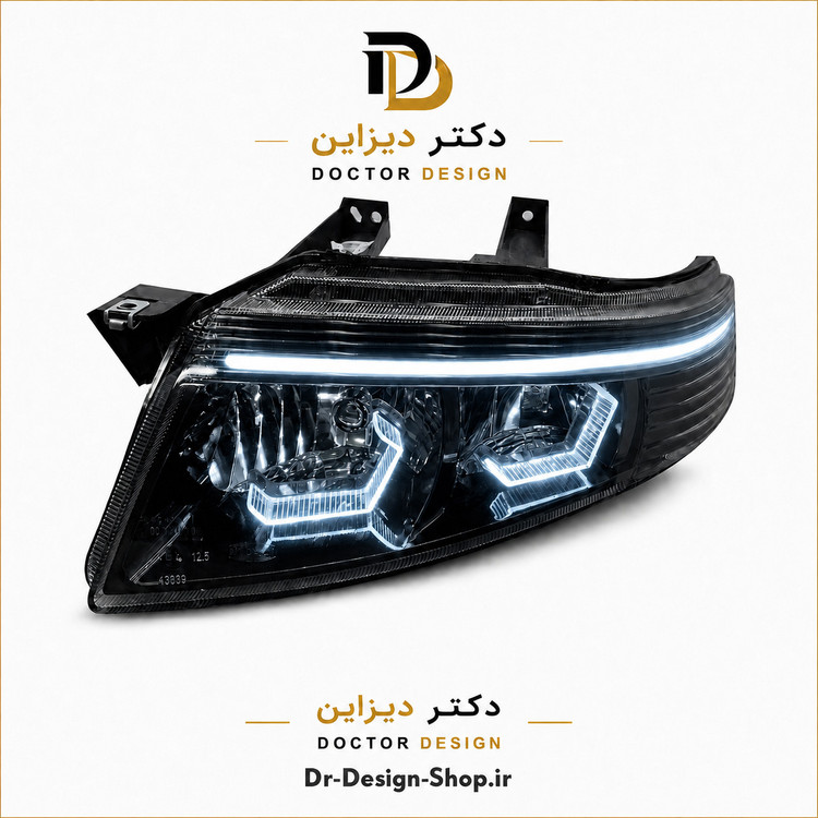 چراغ جلو اسپرت سمند سورن مدل 3D Hexa دو حالته برند مدرن | بسته 2 عددی