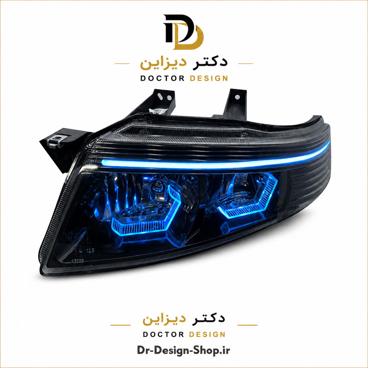 چراغ جلو اسپرت سمند سورن مدل 3D Hexa دو حالته برند مدرن | بسته 2 عددی