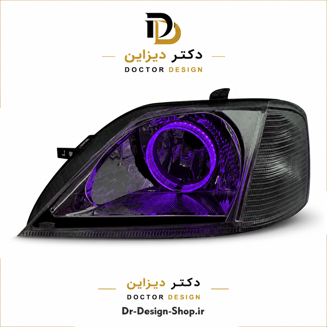 چراغ جلو اسپرت ال 90 مدل تک حلقه 3D برند مدرن موتور دار | بسته 2 عددی