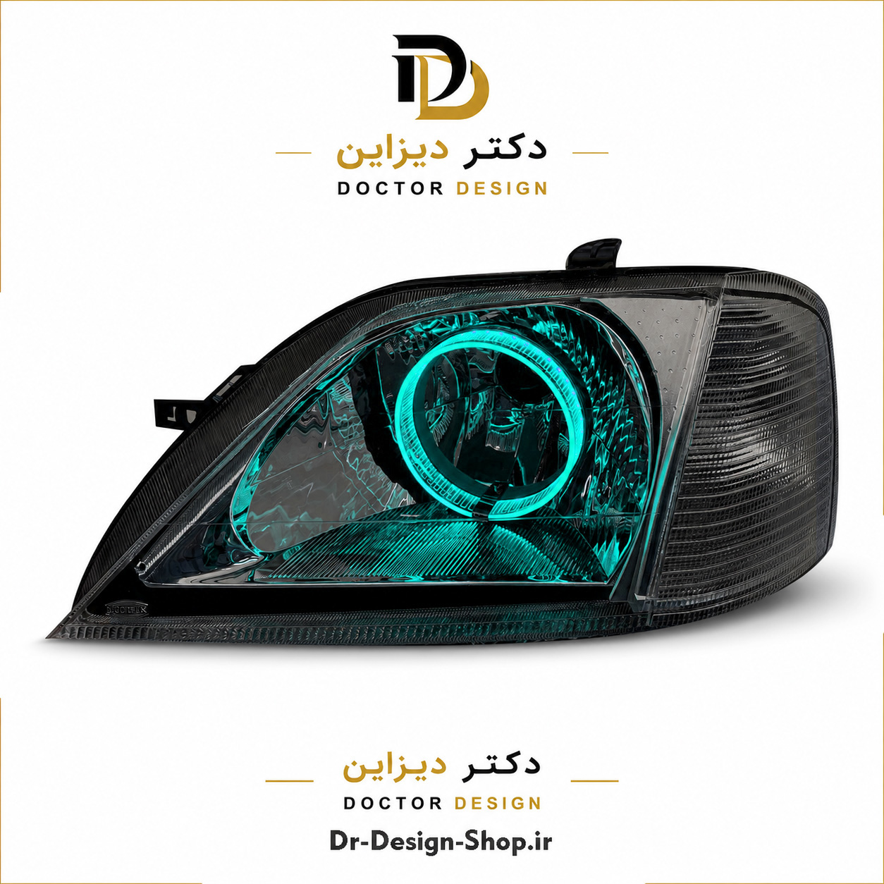 چراغ جلو اسپرت ال 90 مدل تک حلقه 3D برند مدرن موتور دار | بسته 2 عددی