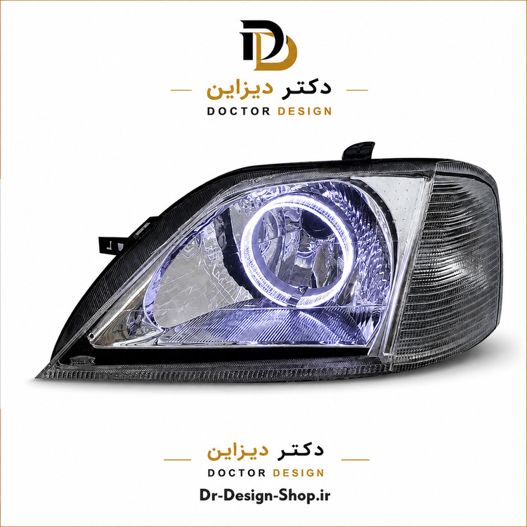 چراغ جلو اسپرت ال 90 مدل تک حلقه 3D برند مدرن موتور دار | بسته 2 عددی