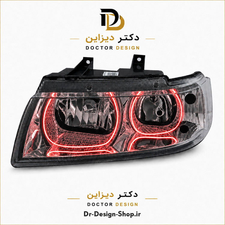 چراغ جلو اسپرت سمند مدل 3D U برند مدرن | بسته 2 عددی