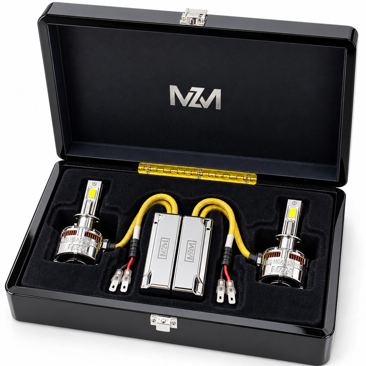 هدلایت خودرو برند MZM مدل LIGHTNING نور سفید یخی با پایه انتخابی | بسته دو عددی