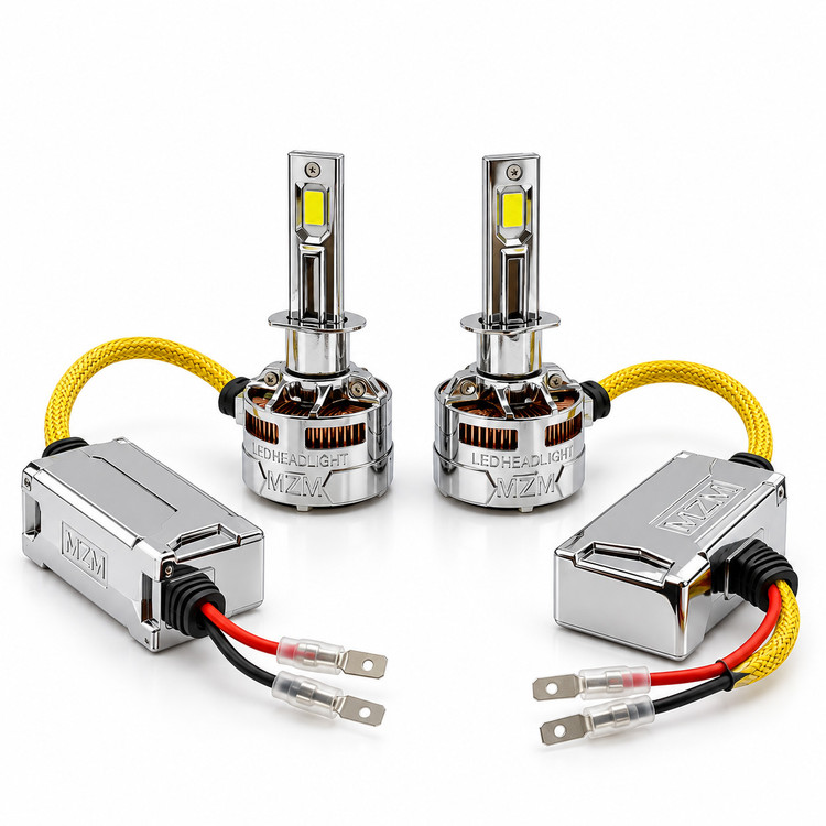 هدلایت خودرو برند MZM مدل LIGHTNING نور سفید یخی با پایه انتخابی | بسته دو عددی