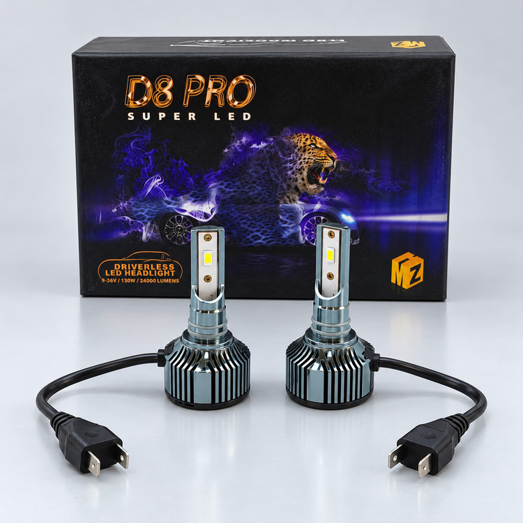 هدلایت خودرو برند MZM مدل D8 Pro با پایه و رنگ انتخابی | بسته دو عددی