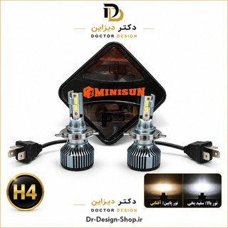 هدلایت خودرو برند MZM مدل MINISUN پایه H4 | بسته دو عددی