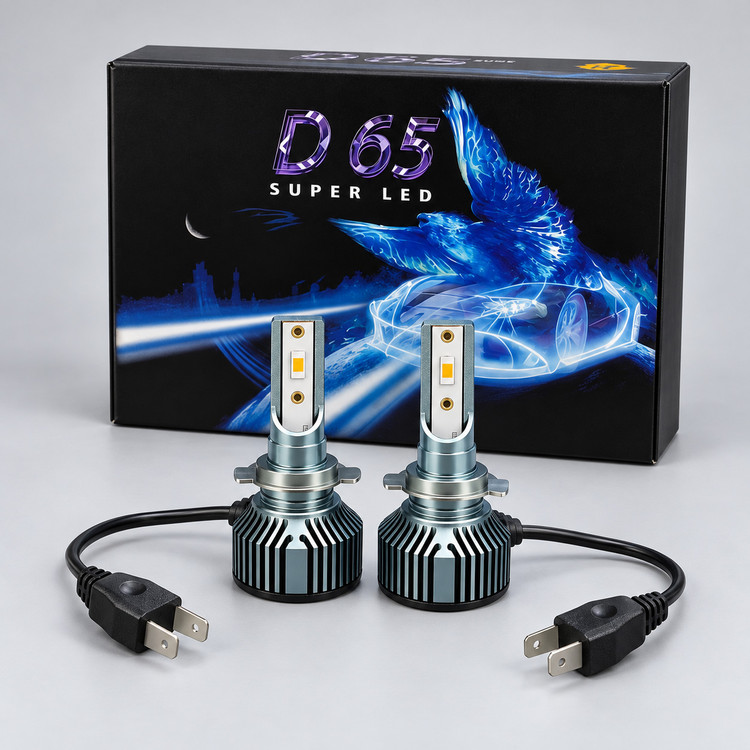 هدلایت خودرو برند MZM مدل D65 پایه H7 رنگ نور انبه ای | بسته دو عددی
