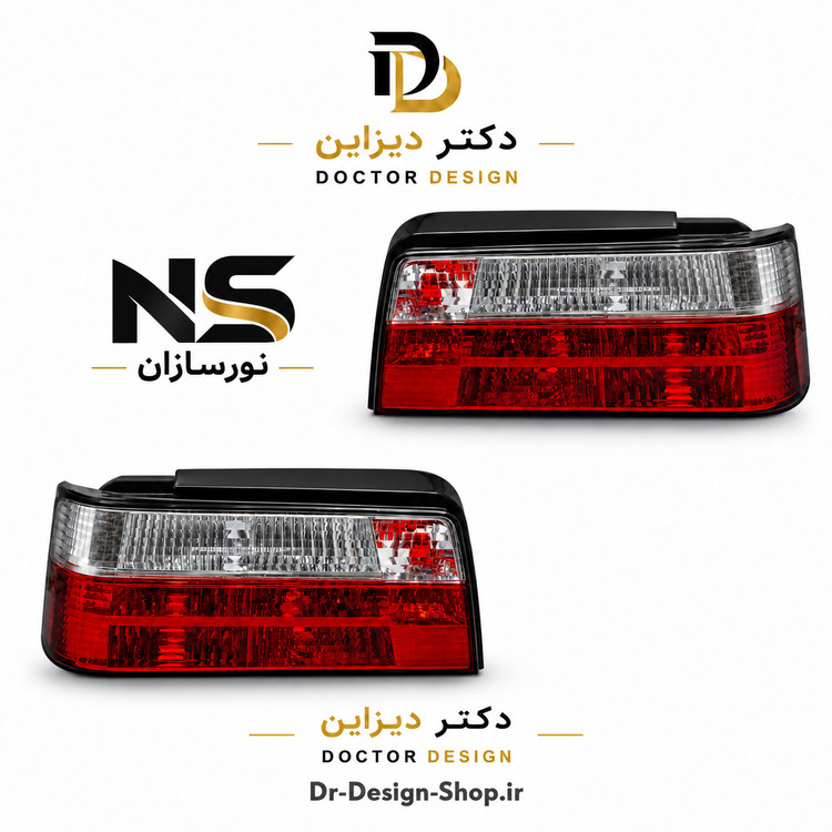 چراغ خطر عقب پژو 405 مدل اسپرت بالا سفید برند نورسازان | بسته 2 عددی